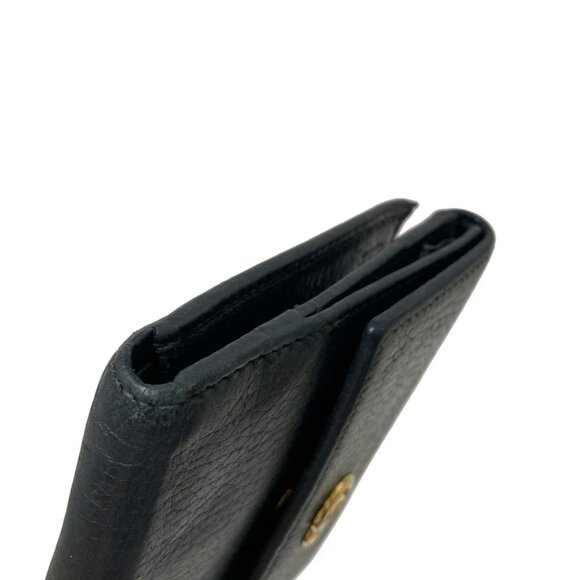 Auth GUCCI GG Marmont 456122 Black Leather - Double-hook Wallet - Picture 5 of 10